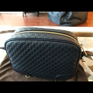 Brand New Gucci Crossbody DarkNavy mini GG leather